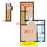 新京成電鉄新京成線/薬園台駅 徒歩14分 2階 築4年 1Kの間取り