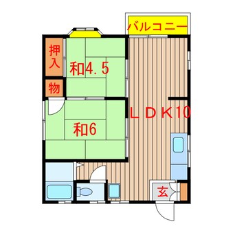 間取図 新京成電鉄新京成線/鎌ケ谷大仏駅 徒歩7分 2階 築34年