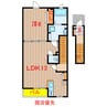 プレステージ6番館 1LDKの間取り