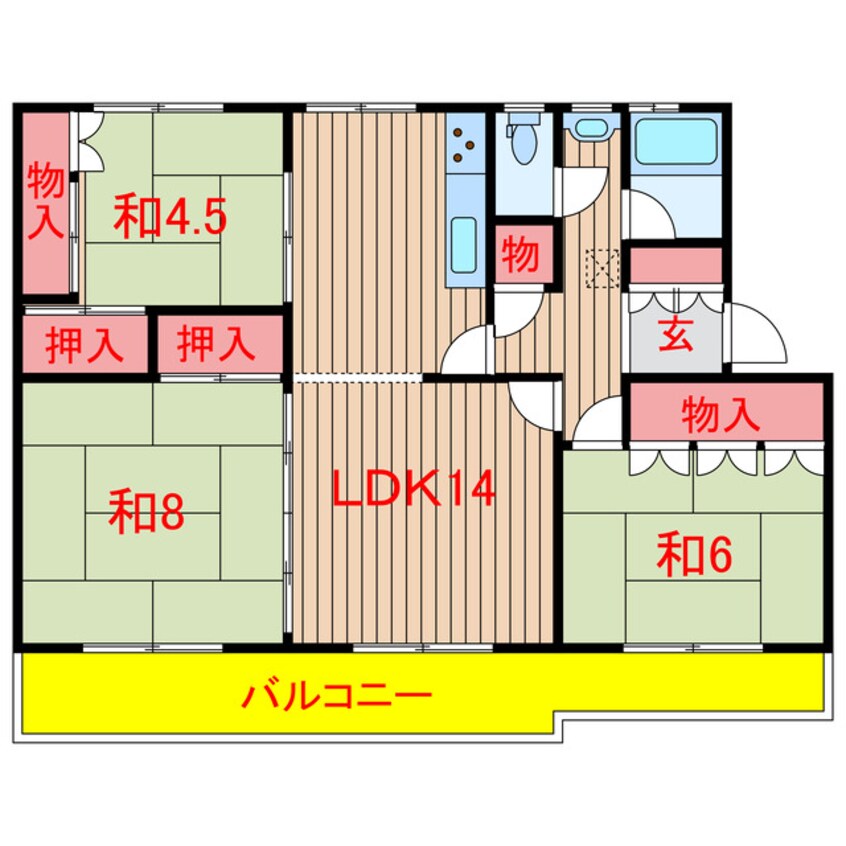 間取図 習志野台団地12街区13号棟