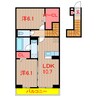 ルシアン メゾン 2LDKの間取り