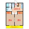 京成松戸線/鎌ケ谷大仏駅 徒歩10分 1階 築36年 2DKの間取り