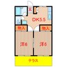 京成松戸線/鎌ケ谷大仏駅 徒歩10分 1階 築36年 2DKの間取り