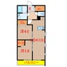 京成松戸線/前原駅 徒歩11分 1階 築浅 2LDKの間取り