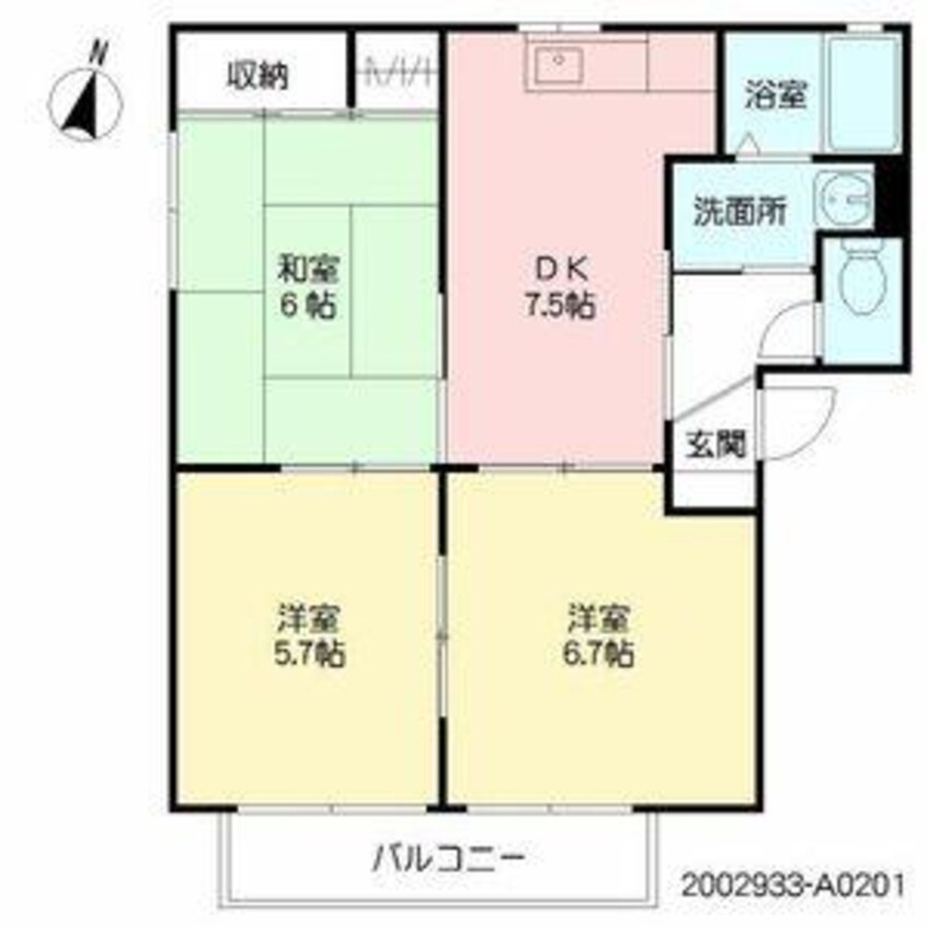 間取図 バリュージュ富の原