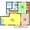 レーベンス富の原Ａ・Ｂ 2LDKの間取り