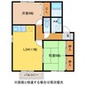 グリーンヒル久原 2LDKの間取り