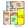 グリーンコーポＡ棟 3LDKの間取り