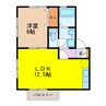 ウィルモア久原 1LDKの間取り