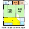 開楽新地 2Kの間取り