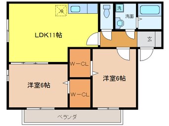 間取図 メルベーユ富の原F棟