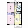 ファミールつたぎＡ・Ｂ 2DKの間取り