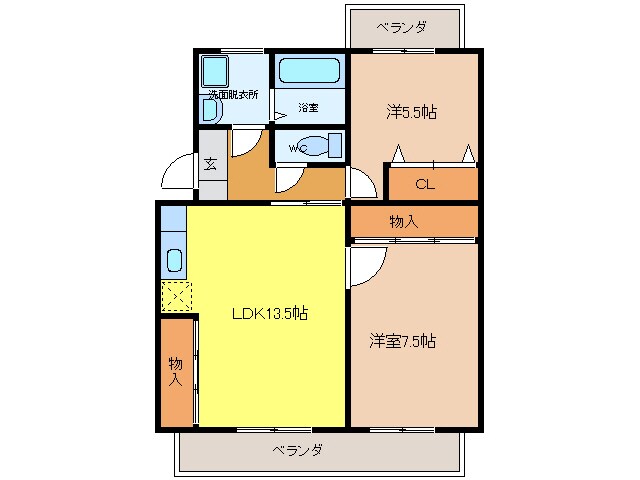 間取り図 ヴェルデ中村A