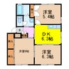 ディアス須田ノ木 3DKの間取り