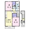 エアリーヒルズ壱番館 2LDKの間取り