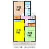 セジュールサニーサイド 2DKの間取り