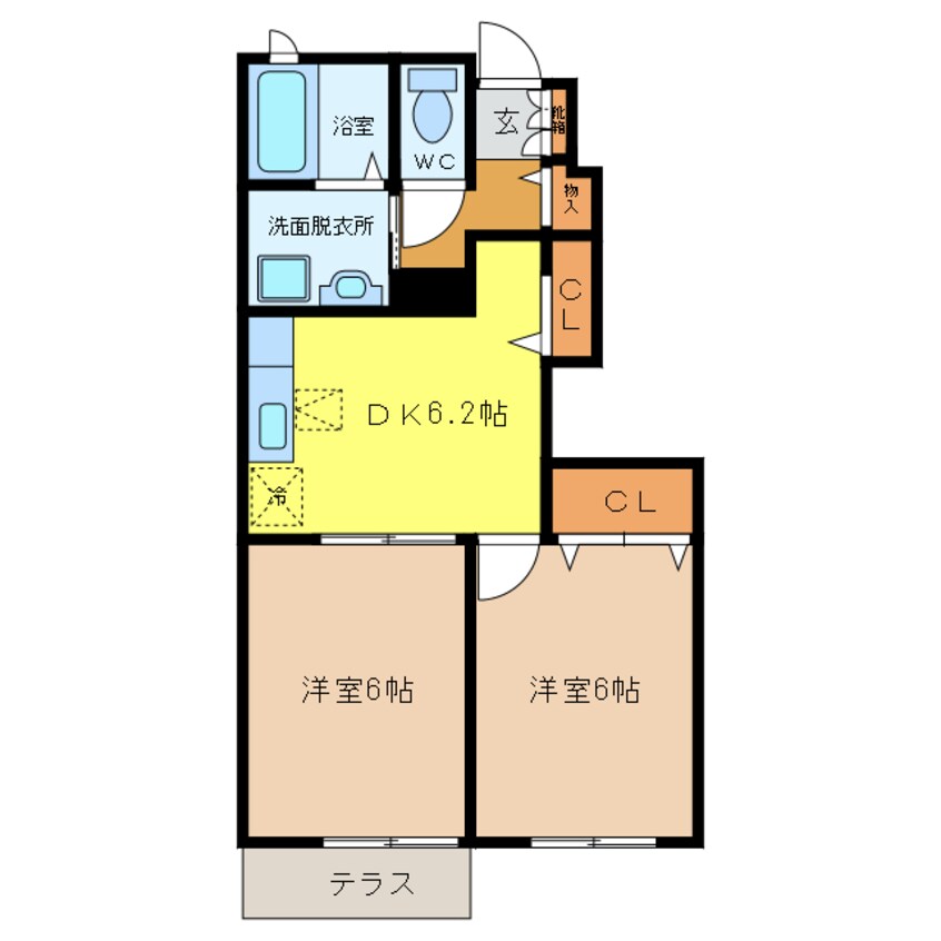 間取図 ベルメゾン上小路　弐番館