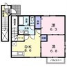 ラフィネⅠ 2DKの間取り