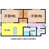 フォレストファーム 2DKの間取り