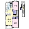 クローバー三城Ｂ 2LDKの間取り
