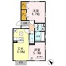 ニューハイツタリカドＥ 2DKの間取り