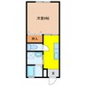 ユリアハイツA・B 1Kの間取り