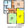 セジュール宮小路Ｂ棟 2DKの間取り