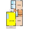 ベイサージュ富の原Ａ棟 2LDKの間取り