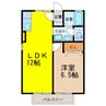 エクレール西三城 1LDKの間取り