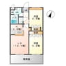クローバーＢ棟 2LDKの間取り