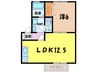 メルベーユ富の原A棟 1LDKの間取り