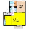 メルベーユ富の原A棟 1LDKの間取り