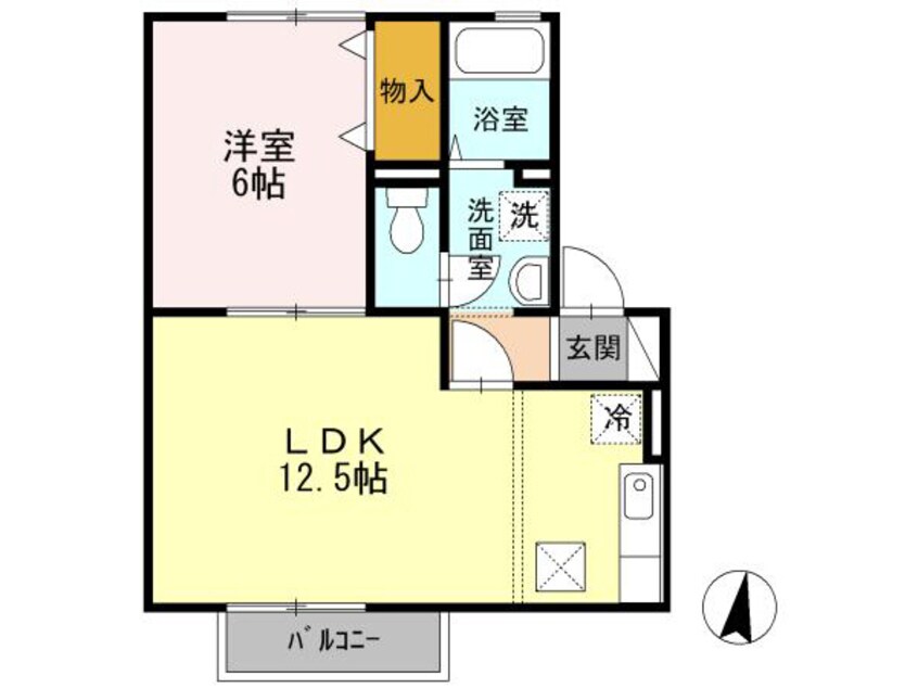 間取図 メルベーユ富の原A棟