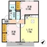 サンライズ豊　Ａ棟 2LDKの間取り