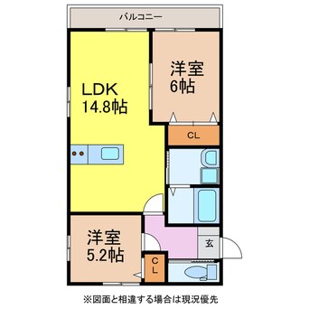 間取図 グランコートくさなぎ　Ⅰ