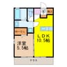 プリオール・マ・メゾン 1LDKの間取り