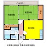 フラワーハイツ 2DKの間取り