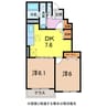 グリーンヒル　大峰 2DKの間取り