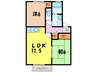 ミレニアム2000 Ａ棟 2LDKの間取り