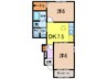 ティアガーネット・Ｂ 2DKの間取り