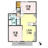 プレジール須田ノ木Ａ棟 2LDKの間取り