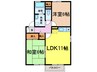 プレステージ植松Ａ棟 2LDKの間取り