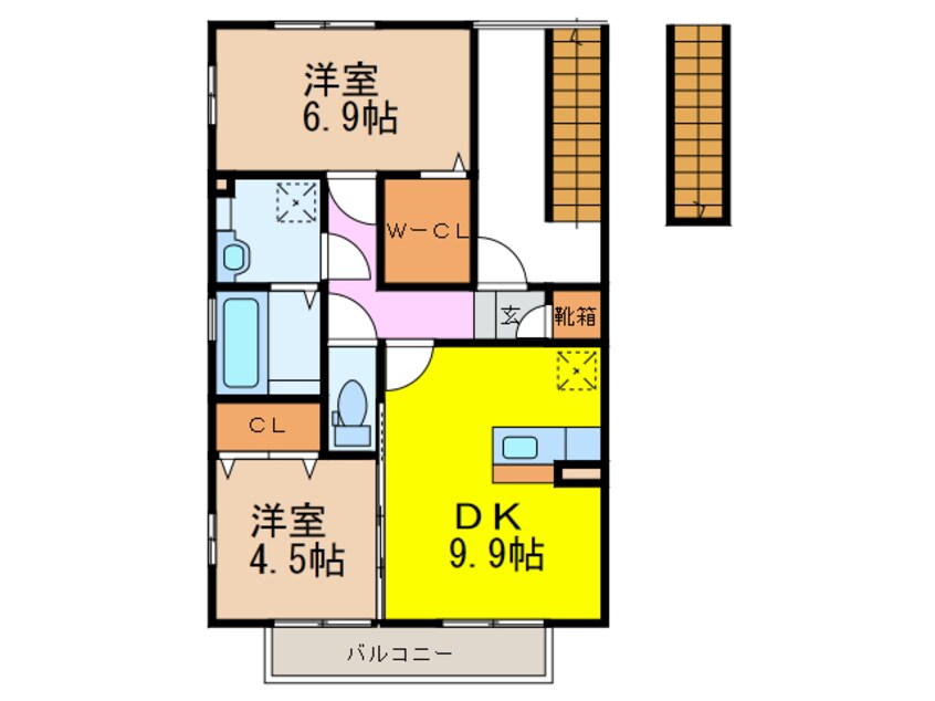 間取図 メゾンドソレイユ　弐番館