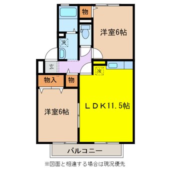 間取図 コンフォール竹松Ⅰ棟