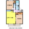 コンフォール竹松Ⅰ棟 2LDKの間取り