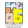 オッツ古賀島 1LDKの間取り