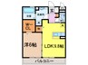 オッツ古賀島 1LDKの間取り