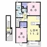 フォレストコートB 2LDKの間取り