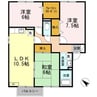 エスポワール大川田Ⅲ 3LDKの間取り
