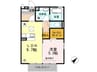 ボヌールサイＢ棟 1LDKの間取り